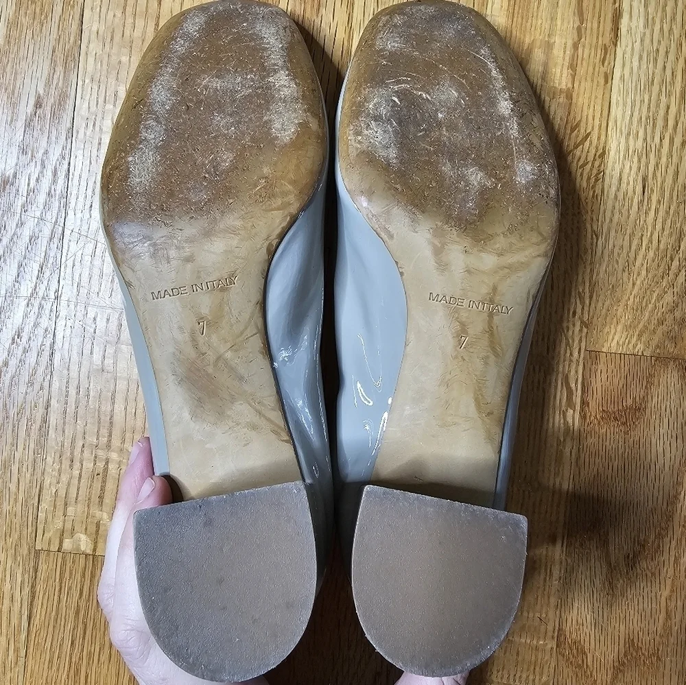 Everlane Size 7 The Day Heel Patent Leather in Taupe